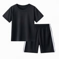 thumbnail image 4 of HCNTES Kid Boys Summer Outfits 2-Piece Athletic Set Tee & Elastic Waist Shorts 6T 7T 8T 9T 10T 11T 12T 13T Young Boys Summer Back to School Clothing Set(D01-Black,4-5 Years), 4 of 4