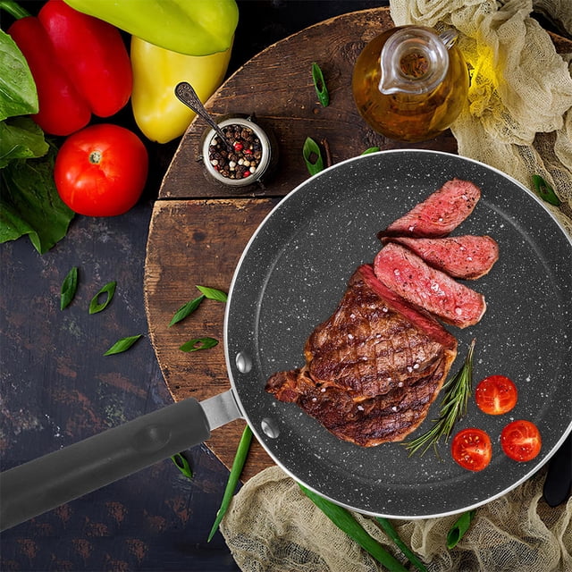 Mobutofu Frying Pans Nonstick With Lid Cooking Pan Nonstick Frying Pan Round Home Cookware 1Pack