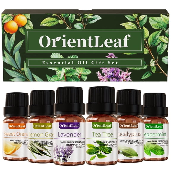 OrientLeaf Essential Oils Sets, 100% Pure Essential Oil for Diffuser, Aromatherapy, Sleep, Massage & DIY, Valentine's Day Gift Sets for Women with Greeting Card