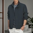 thumbnail image 2 of Men's Full Zip Jacket Casual Stand Collar Coat Autumn Warm Coat, 2 of 3