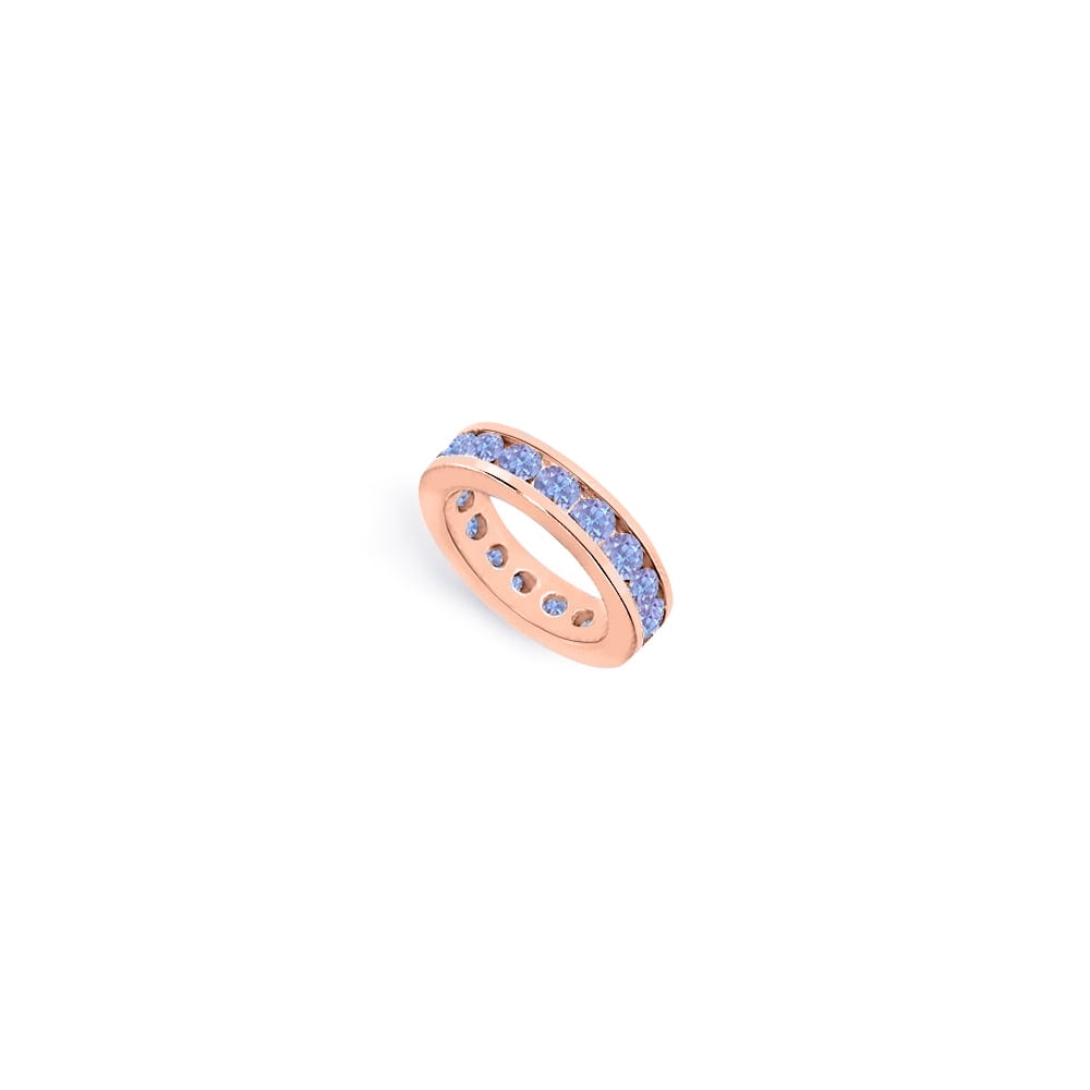 Created Tanzanite Eternity Ring Stackable Band Channel Set on 14K Rose Gold Vermeil 7ct tgw by Love Bright