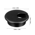thumbnail image 2 of Niceauty Plastic Wire Organizer Hole Cover Black for Computer Desks 10Pcs, 2 of 8