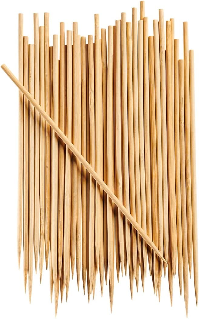 Comfy Package 8” Bamboo Sticks Kabob Skewers for Grilling BBQ Skewer Sticks, 100Pack
