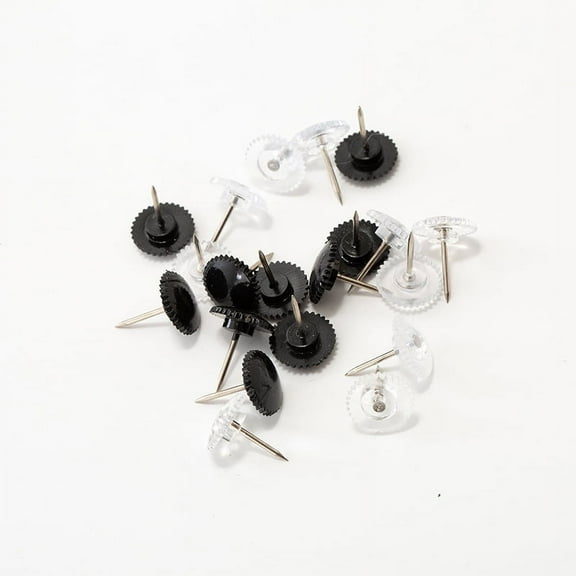 Tutuviw Vinyl-Coated Thumbtacks for Cork Board, Flat Thumb Tacks for Posters, Bulletin Board Tacks, Push Pins for Office & Personal Use-Black,100PCS