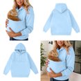 thumbnail image 4 of Women Big Pouch Hoodie Oversized Pet Hoodie Carrier Casual Long Sleeve Oversized Pocket Kangaroo Pouch Hoodies Fall Clothes, 4 of 7