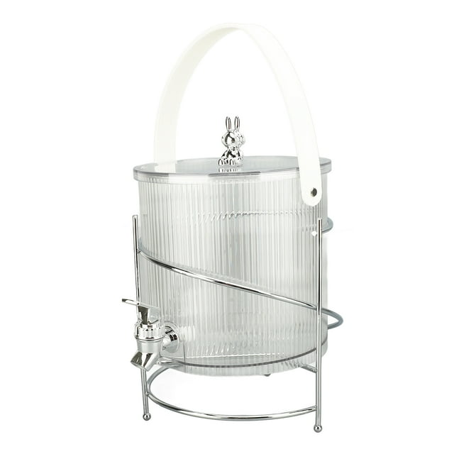 Dispensador de Bebidas Frías, PE Multipósito de Gran Capacidad Anti -goteeo Fácil de Limpiar La Bebida de Té de Fruta Transparente Dispensador de Fuga Con Espiga para Bodas