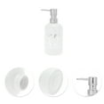 thumbnail image 5 of Unique Bargains 1 Pc Cylinder Letter Soap Dispenser 13.53oz White Silver Tone, 5 of 6