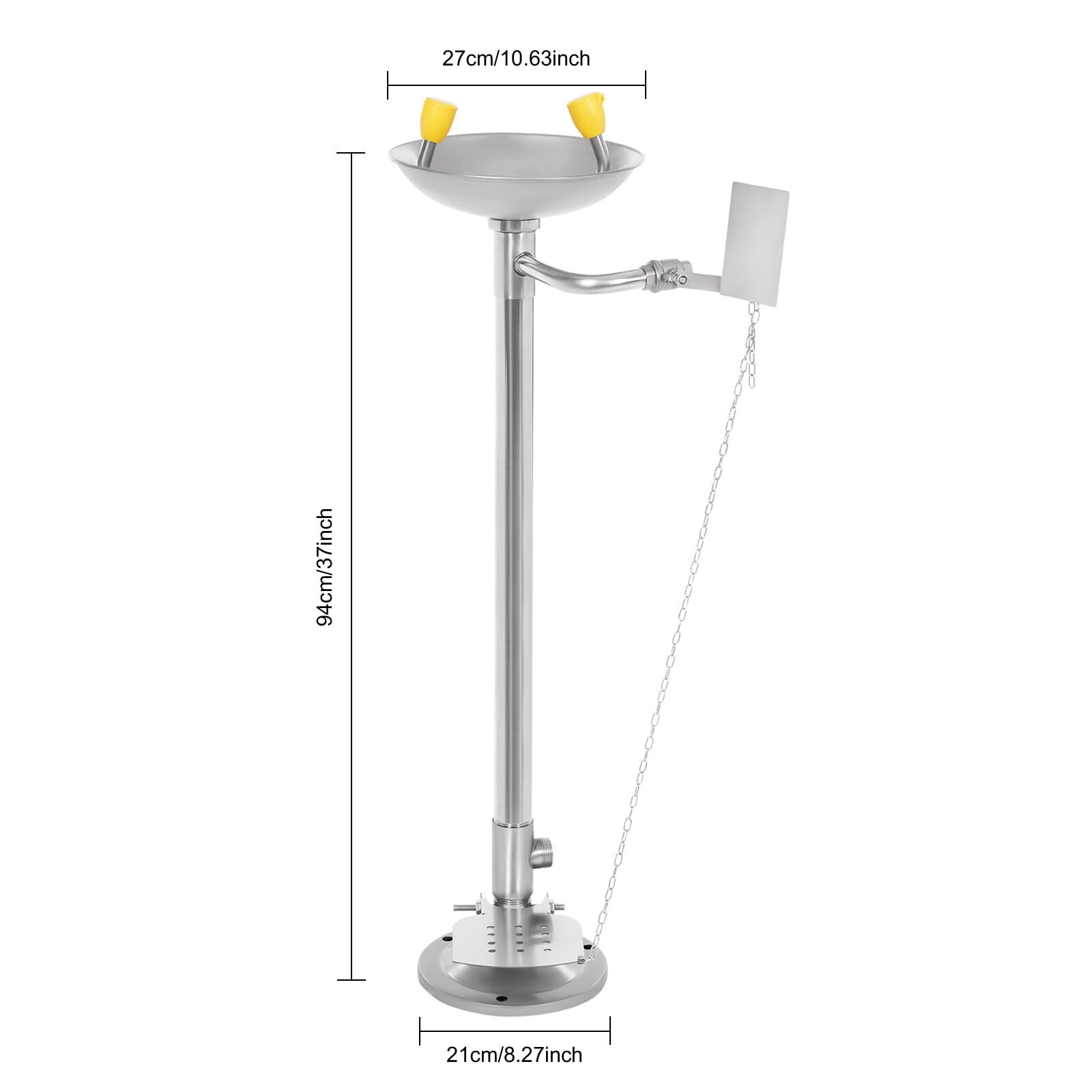 Miumaeov Stainless Steel Standing Eyewash Station Lab Safety Eye Shower Washing Unit 0.2-0.4MPa