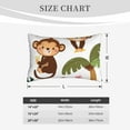 thumbnail image 4 of Goofa Monkeys Swinging from Palms Pattern Pillow Case – Plush & Soft Cushion Cover, Hypoallergenic Throw Pillow Case for Comfortable Sleep with Envelope Closure-16"x24", 4 of 6