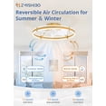 thumbnail image 3 of Ventilador de techo ZMISHIBO de 24" con luz LED, control remoto, 6 velocidades, dorado, 3 of 7