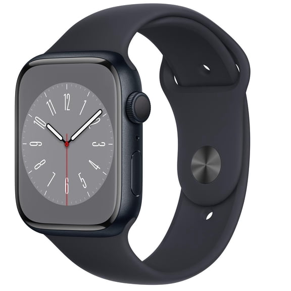 Restored Apple Watch Series 8 45mm GPS Midnight Aluminum Case - Midnight Sport Band Good (Refurbished)