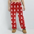 thumbnail image 2 of WTOBBY Women's Festive Christmas Pattern Pajama Pants with Elastic Waist - Holiday Themed Sleepwear for Comfortable Home Lounge Wear - Straight Leg Comfortable Fit,Hot Pink M, 2 of 8