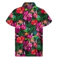 thumbnail image 3 of Camisa hawaiana con estampado 3D de palmeras tropicales para hombre, camisas con botones de frutas y plantas, blusa hawaiana de manga corta con solapa de gran tamaño para verano y playa, 3 of 5
