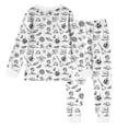 thumbnail image 5 of HCYSFG Boys Halloween Pajama Sets 2 Piece Ghost Pumpkin Print Crew Neck Long Sleeve Shirt Elastic Waist Pants Kids Lounge Outfit Sleepwear, 5 of 5