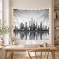 thumbnail image 5 of Monochrome City Skyline Above Calm Water, Serene Minimalist for Cityscape Fans, Urban Wall Art, Housewarming Gift, Tapestry Wall Hanging for Bedroom and Living Room, 5 of 7