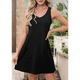 thumbnail image 4 of Vestidos de Mujer Sin Mangas con Cuello en V y Bolsillos, Color Negro, Talla L, 4 of 5