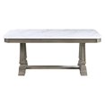 thumbnail image 3 of ACME Zumala Wooden Dining Table with Trestle Base in White and Weathered Oak, 3 of 7