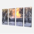 thumbnail image 2 of Winter Landscape with Yellow Sun - Landscape Canvas Art Print, 2 of 3