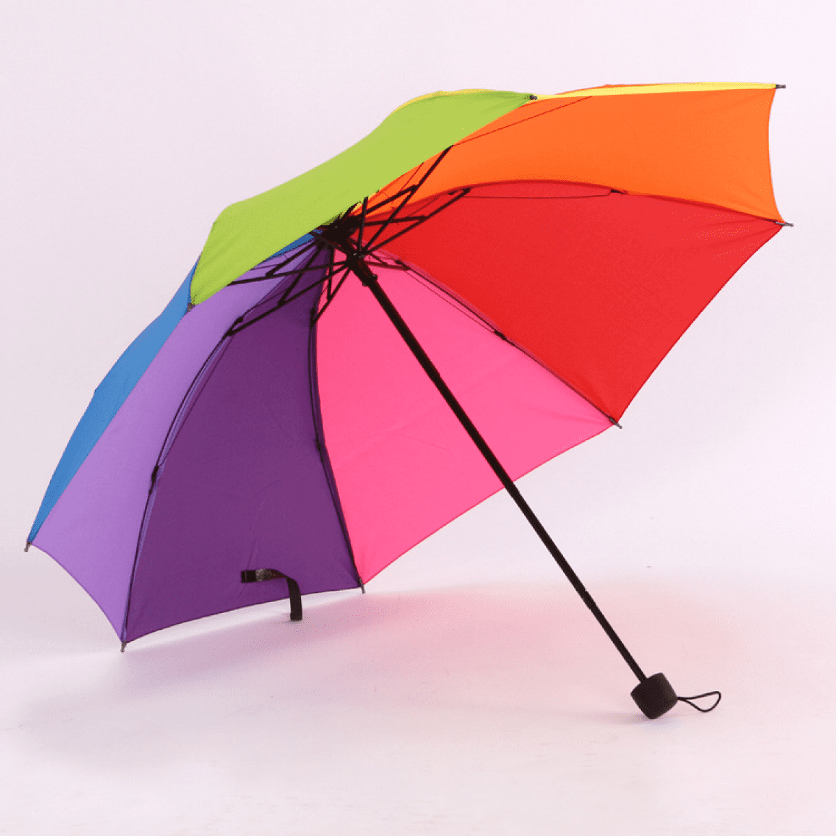 8 Rib Rainbow Umbrella Portable TriFolded Umbrella Collapsible, Compact and Durable