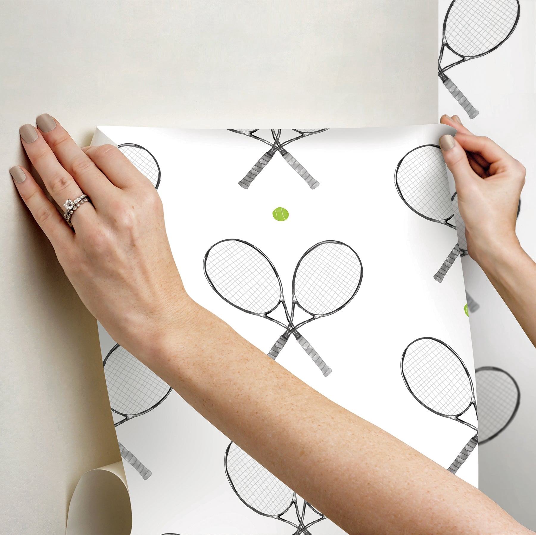 RoomMates 40 Love Black and White Peel and Stick Wallpaper, 1 Roll