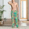 thumbnail image 4 of Salouo Colorful Palm Leaves Print Pajama Pants for Men, Lounge Pants Elastic Waistband Casual Men's sleepwear Loungewear Sleep Pajama Pant -XX-Large, 4 of 7