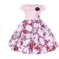 thumbnail image 1 of Cosplay Life Floral Dress For Girls and Young Adults Fashion Flower Waistline Kids Party Festival Dress Ages 5-9 Years Old (Red, 6yrs), 1 of 3