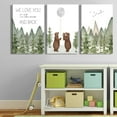 thumbnail image 3 of Baby Bear Nursery Canvas Wall Hieng Woodland Brown Bear Wall Decor Picture Mountain Nursery Print Love You To The Moon And Back painting Hiengwork for Boy Girl Newborn Home Decor, 3 of 6