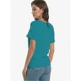 thumbnail image 2 of Womens Casual Dolman Boat Neck Short Sleeve T Shirts Ruched Tops Summer Lightweight Clothes, 2 of 6
