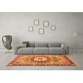 thumbnail image 3 of Ahgly Company Indoor Round Abstract Orange Modern Area Rugs, 7' Round, 3 of 4