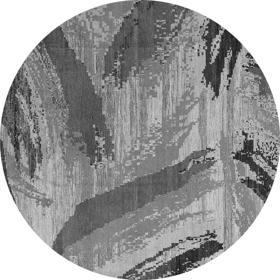 Ahgly Company Indoor Round Oriental Gray Modern Area Rugs, 6' Round