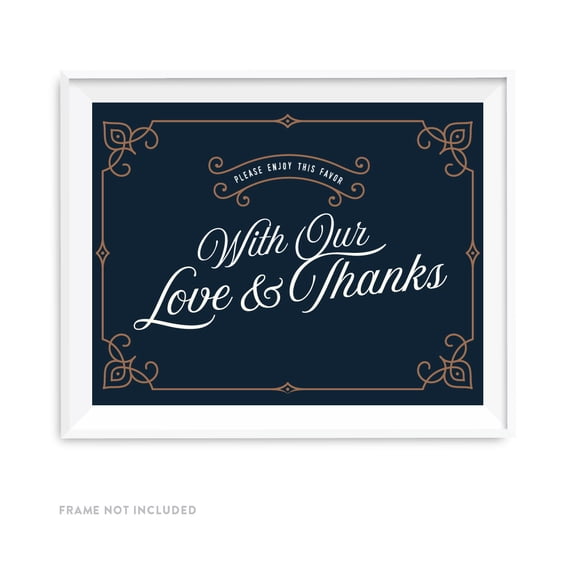Koyal Wholesale Navy Blue Art Deco Favor Sign “Please Enjoy This Gift” Wedding Party 8x11