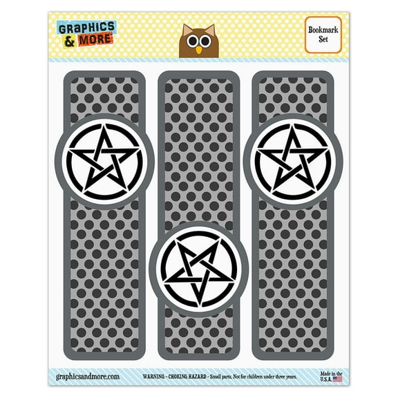 Pentagram Pentangle Star Wiccan Witch Glossy Laminated Bookmarks - Set of 3