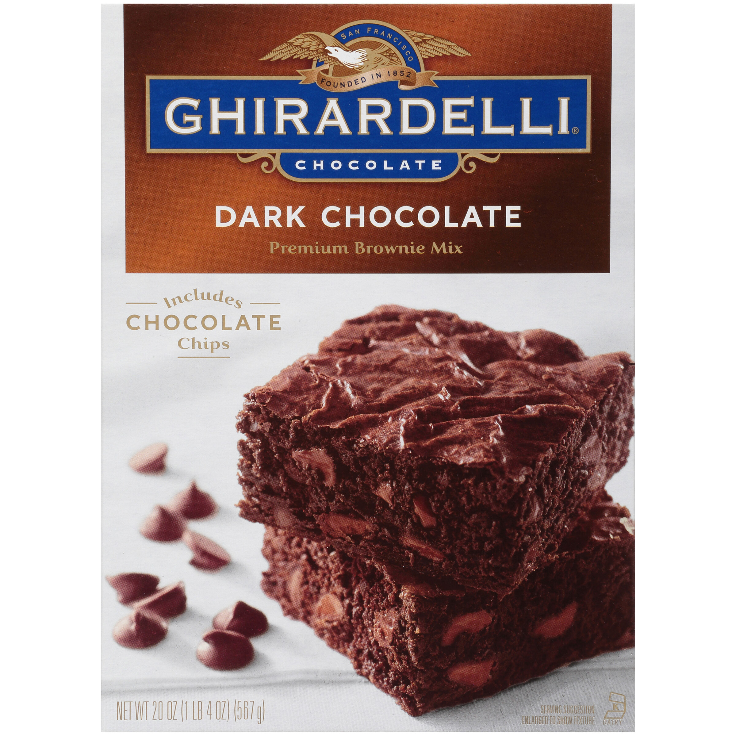Ghirardelli Dark Chocolate Premium Brownie Mix, Includes Chocolate Chips, 20 oz Box - image 3 of 11