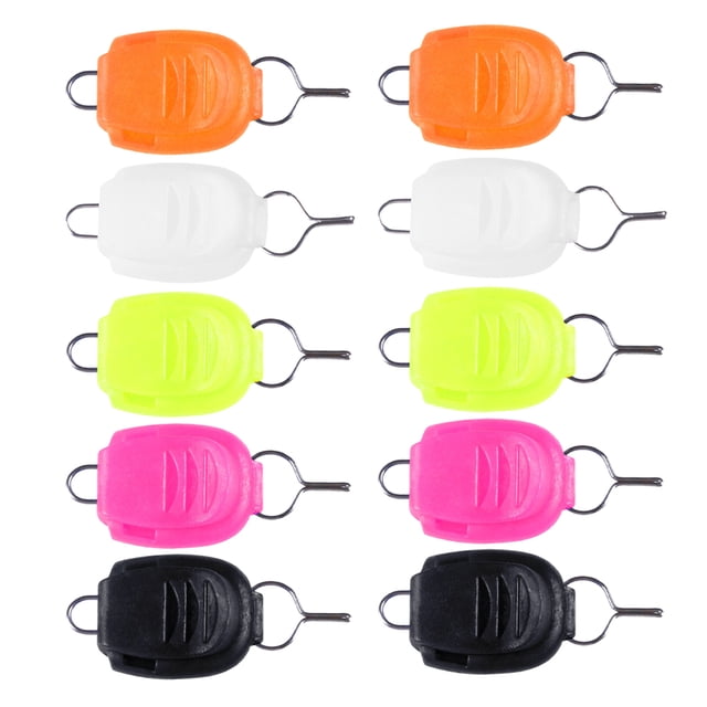 KAKOWELY 25pcs Fishing Accessories Luminous Fishing Wheel Stopper Thread Clip Thread Lock Thread Clip Fishing Line Clip Buckle Line Stopper (Mixed Color),0.79"X0.39"X0.39"
