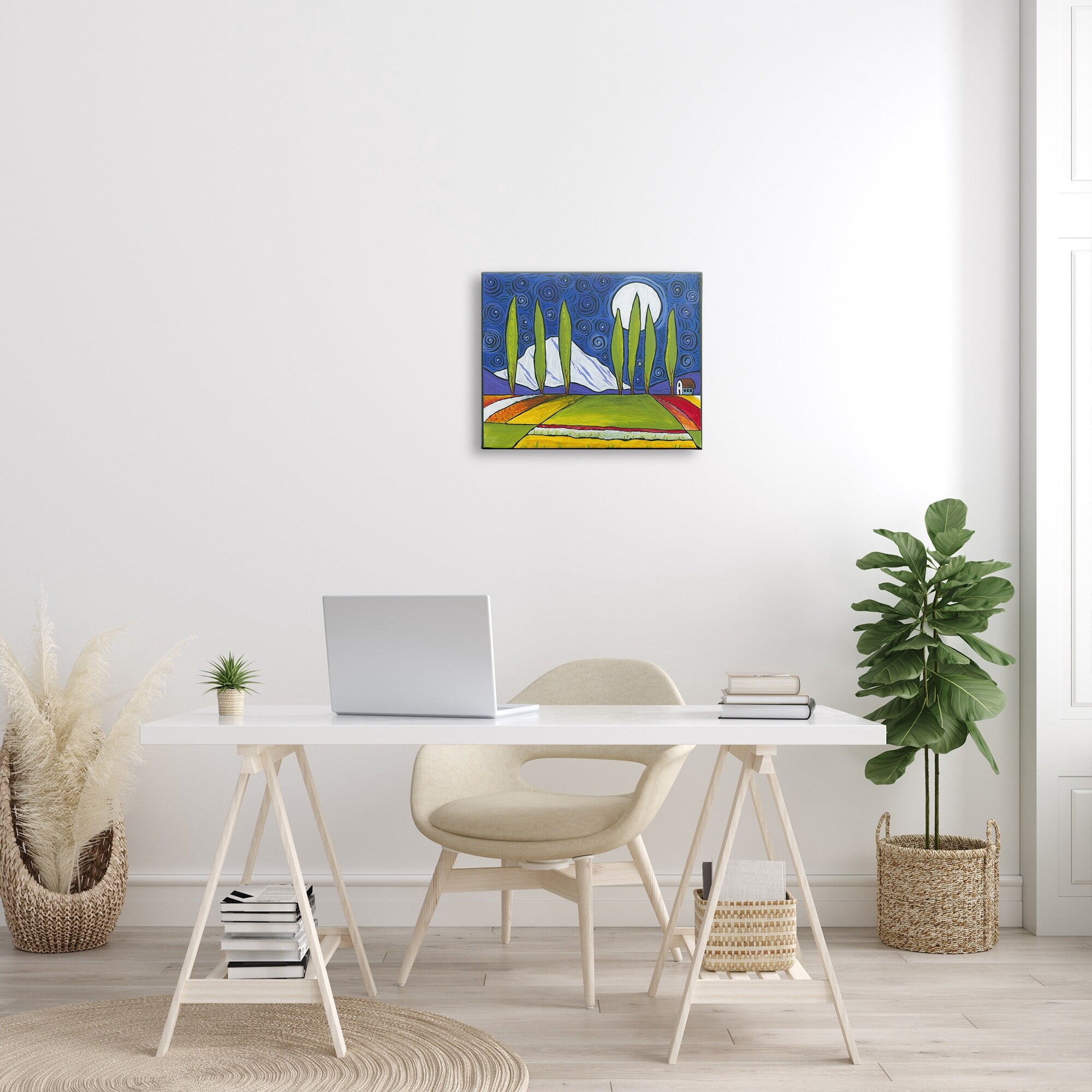 Stupell Industries Modern Farmland Crops Abstract Sky Swirls Pattern Painting Gallery Wrapped Canvas Print Wall Art, Design by Ben Mann