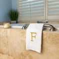 thumbnail image 5 of Monogrammed Hand Towels for Bathroom - Luxury Hotel Quality Personalized Initial Decorative Embroidered Bath Towel for Powder Room, Spa - GOTS Organic Certified - Set of 2 Gold Letter F, 5 of 7