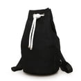 thumbnail image 3 of SPRING PARK Men's Solid Color Drawstring Canvas Backpack Vintage Backpack, 3 of 6