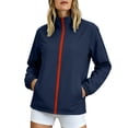 thumbnail image 2 of purcolt Women's Windbreaker Jackets Full Zip Long Sleeve Stand Collar Jackets Casual Lightweight Outdoor Travel Hiking Coats with Pockets, 2 of 6