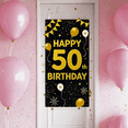 thumbnail image 6 of Black Background Happy 50th Birthday Banner with Glitter Gold Elements Balloons Stars Party Supplies Backdrop Decorations Photography Props Party Decors, 6 of 7