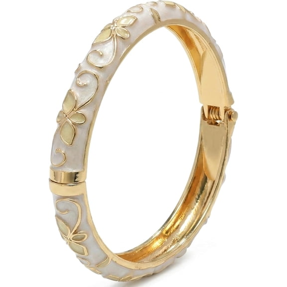 DESIGNICE Enamel Bangles,Flower Bangles Cloisonne Bracelet,Ideal for Gifting,Daily Wear,Banquet and Casual Occasions