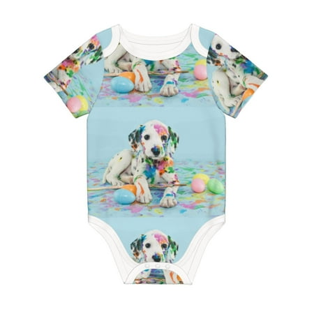 

Matuu A Funny Little Dalmatian Puppy for Baby Short-Sleeve Bodysuit Soft Cotton Comfortable and Breathable Perfect for Newborns and Infants