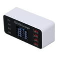 thumbnail image 1 of 65W 8 Port USB Charging Station, LCD Display QC3.0 PD30W USB C for IOS Tablet  Pro Air , Portable Smart Multiple USB  for Travel, Home, Office, 1 of 7