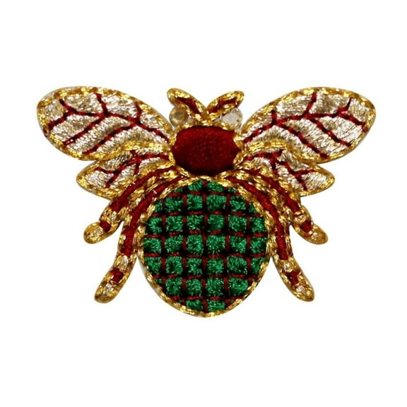 ID 0738 Shiny Flying Beetle Patch Scarab Symbol Embroidered Iron On Applique