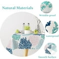 thumbnail image 4 of Ocean Tablecloth Coastal Nautical Rectangle Tablecloth Coral Print Ocean Themed Beach Decorative Waterproof Table Covers for Outdoor Dining Room Kitchen Living Room, 60x84 Inches, Navy/Blue/Teal/, 4 of 6