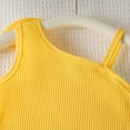 thumbnail image 5 of Xyant Toddler Baby Girl Clothes Summer Sleeveless Knit Tank Top Denim Skirt Infant Cute Flower One Shoudler Outfit (Yellow,2-3 Years）, 5 of 7