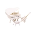 thumbnail image 4 of Casa de muñecas a escala 1:12, mini piano de cola, guitarra con taburete, instrumento musical. blanco, 4 of 9
