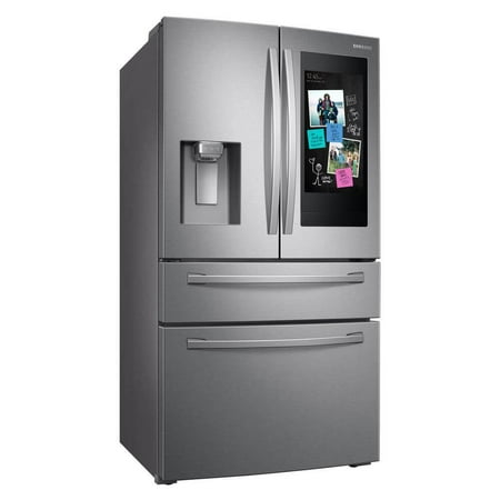 Samsung - Family Hub 22.2 Cu. Ft. 4-Door French Door Counter-Depth  Fingerprint Resistant Refrigerator - Stainless steel