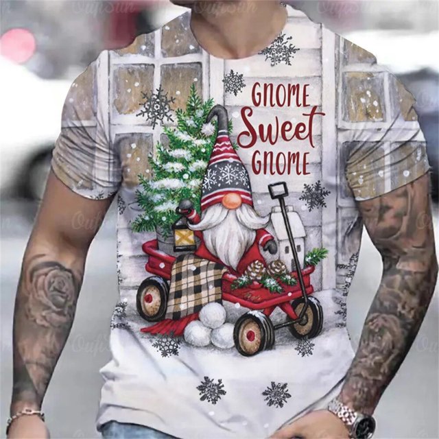 Camisetas de tren de Navidad para hombre, Top informal de verano con estampado 3d, camisetas holgadas de gran tamaño, ropa de manga corta de diseñador callejero para hombre
