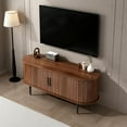thumbnail image 2 of Topcobe 47" Ultra-Modern Entertainment Center, Sleek TV Stand with Hidden Storage, Sliding Door Cabinet, Perfect for Living, Bedroom, Office, Walnut, 2 of 19