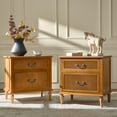thumbnail image 2 of Farmhouse Wooden 2-Drawer End Table Set of 2 with USB Charging Station Storage for Living Room, Sofa, Accent Chair or Recliner Acorn, 2 of 9